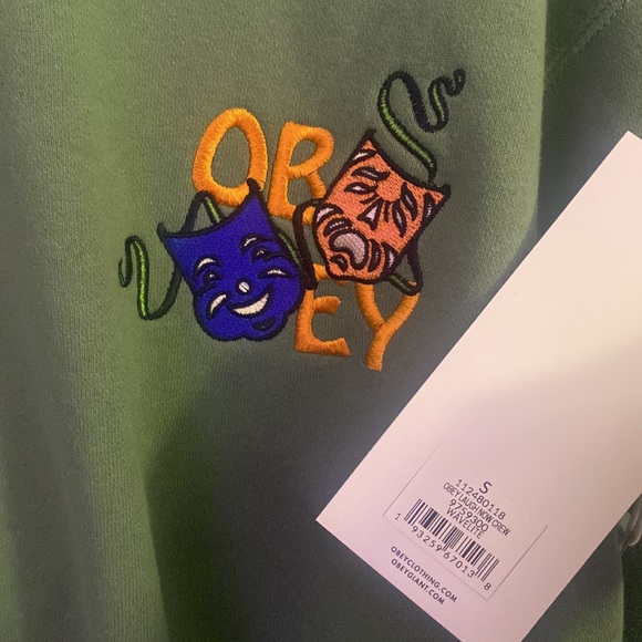 NWT Obey Laugh Now Crew Sweater size Small 112480118 - Picture 2 of 4